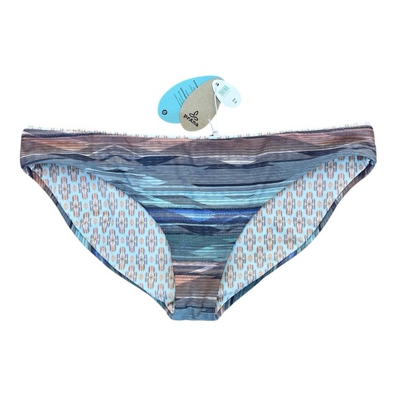 PrAna NWT Reversible Breya Swim Bikini Bottom Granite Bonita Green Blue Sz L - Picture 2 of 14